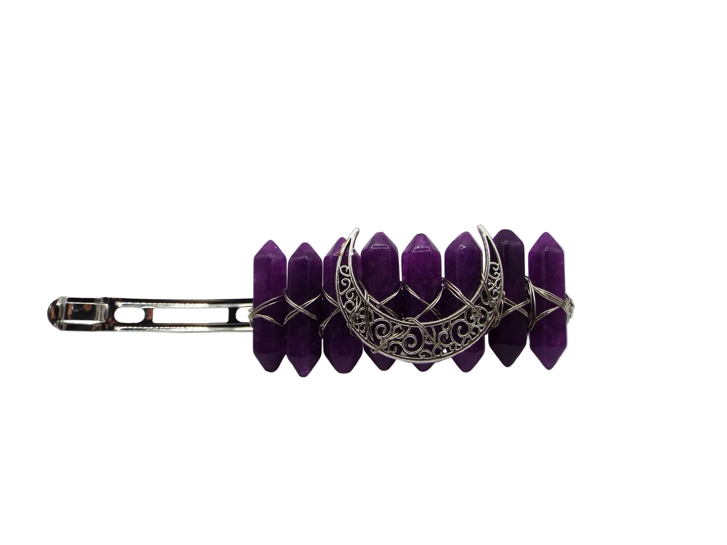 Witchy Vibes: Amethyst Moon Magic Hair Barrette