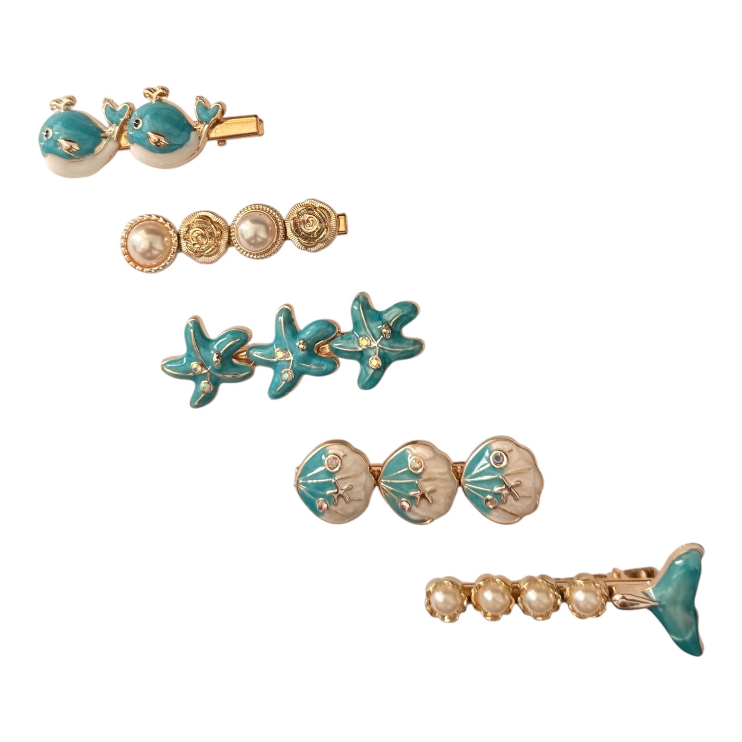 Ocean Oracle: Pearl & Sea Creature Hair Pin Set